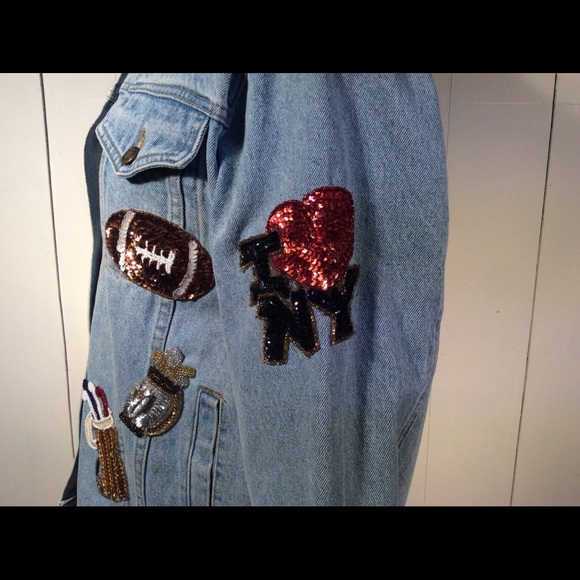 Vintage 90’s  Embellished denim jean jacket size small Moda intl - Picture 7 of 12